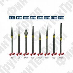 Алмазные боры TF-11F, FO-15EF, FO-25EF, SO-21EF, TC-09EF, TC-31EF, TF-40EF, TR-15EF нумерация идентична борам MANI